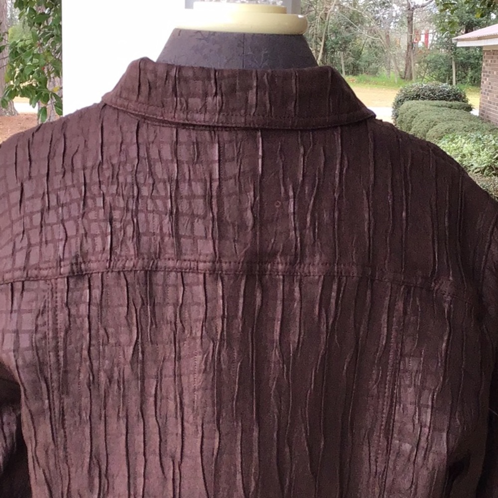 Ruby Rd. Brown Jacket, Button Front, Size 16 - image 5